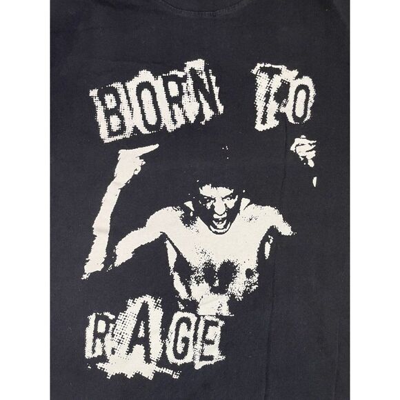Mckoy Deluxxe Born To Rage Graphic T-shirt Men Medium Black Short Sleeve Music - Picture 2 of 5